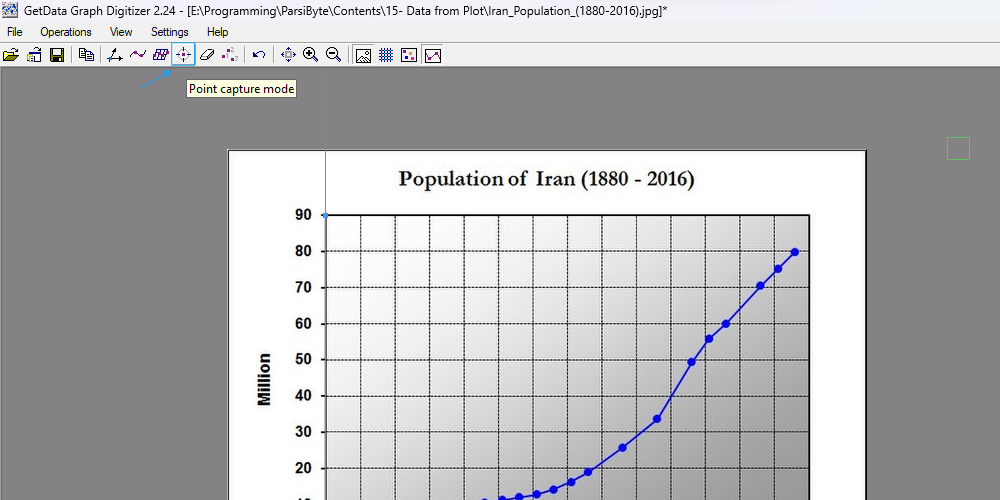 استخراج داده از نمودار با نرم افزار GetData Graph Digitizer 