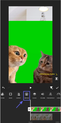 حذف پرده سبز در اینشات - گزینه کروما در اینشات