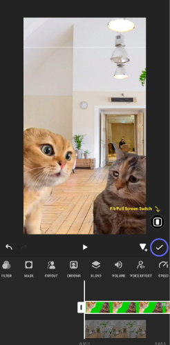 حذف پرده سبز در اینشات InShot