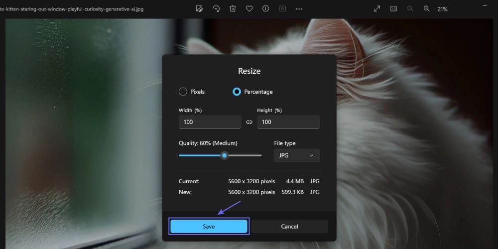 کاهش حجم عکس با برنامه Photos ویندوز