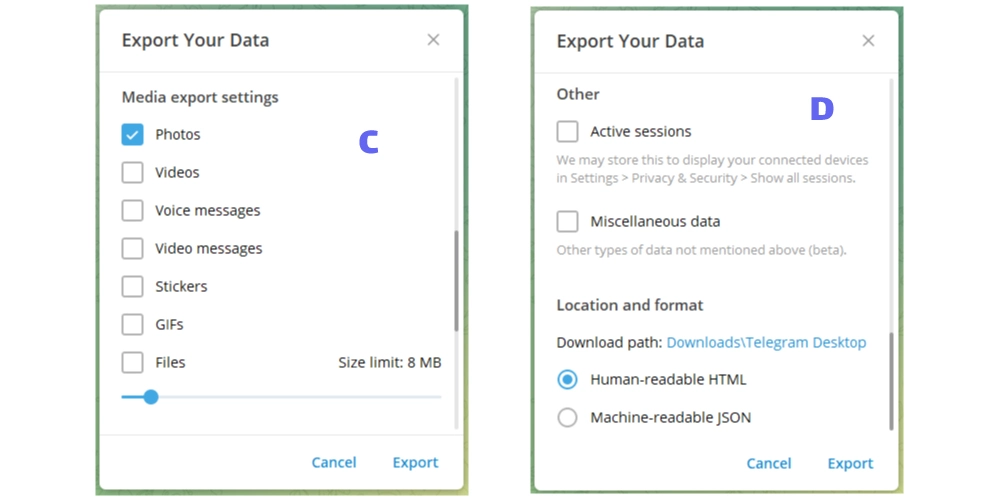 بکاپ گرفتن از تلگرام