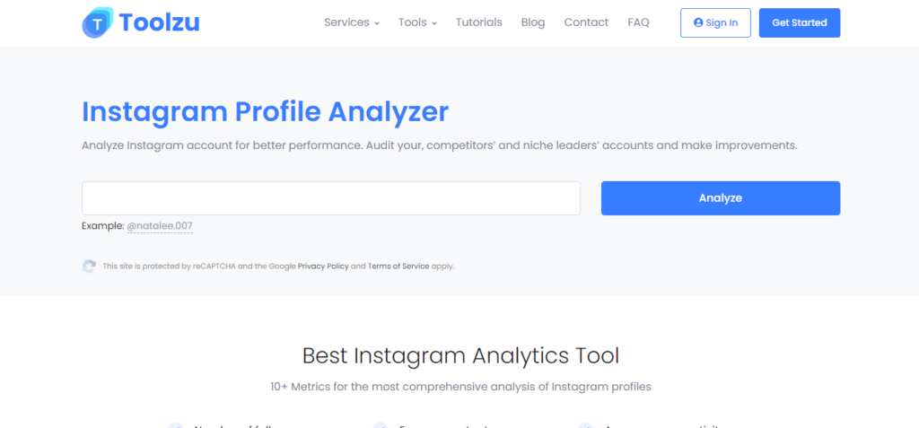 آنالیز پیج اینستاگرام با سایت Toolzu