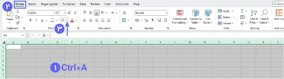 پاک کردن خطوط جدول در اکسل